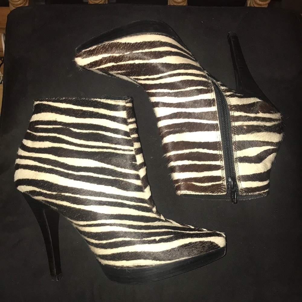 Steve madden zebra high heel boots